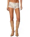 Edikted Peyson Sheer Lace Shorts In Cream