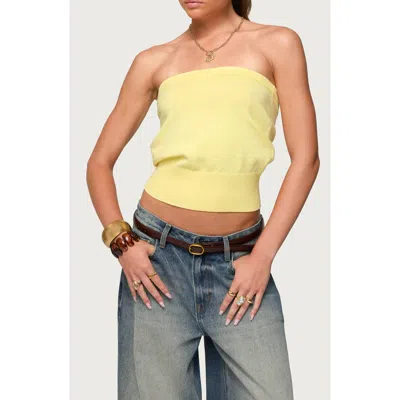 Edikted Philipa Strapless Crop Top In Purple