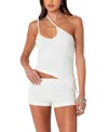 Edikted Phoebe Asymmetric One-shoulder Knit Camisole In White