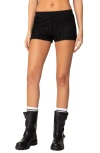 Edikted Phoebe Textured Knit Shorts In Black