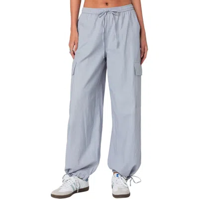 Edikted Phoenix Linen Blend Cargo Trousers In Grey