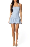 Edikted Pinstripe Bubble Hem Minidress In Blue-and-white
