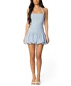 Edikted Pinstripe Bubble Hem Minidress In Blue And White
