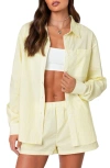 EDIKTED EDIKTED PINSTRIPE OVERSIZE BUTTON-UP SHIRT
