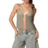 Edikted Pintuck Lace Camisole In Olive