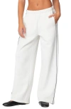 Edikted Piped Wide Leg Sweatpants In White