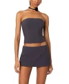 Edikted Piper Strapless Crop Corset In Dark Gray