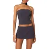 Edikted Piper Strapless Crop Corset In Dark-gray