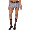 Edikted Plaid Bubble Microskort In Blue