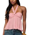 Edikted Pleated Chiffon Babydoll Halter Top In Pink