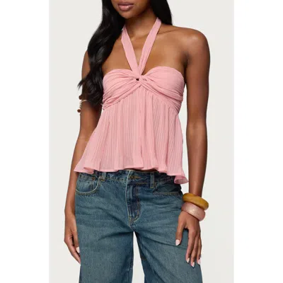 EDIKTED EDIKTED PLEATED CHIFFON HALTER TOP