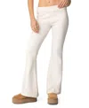 Edikted Women's Desiree Knitted Low Rise Fold Over Pants In Cream