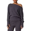 Edikted Plush Oversize Asymmetric Sweater In Dark Gray
