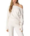 Edikted Plush Oversized Asymmetric Sweater In Cream