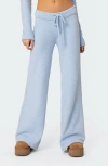 Edikted Plush Super Soft Knit Pants In Blue