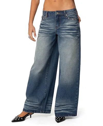 EDIKTED POCKET LOW RISE DARK WASH JEANS