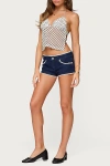 Edikted Polka Dot Backless Chiffon Top In White