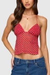 Edikted Polka Dot Backless Chiffon Top
