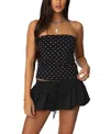 Edikted Polka Dot Built In Bra Tube Top In Black And White