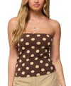 Edikted Polka Dot Built In Bra Tube Top In Brown