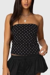 Edikted Polka Dot Built-in Bra Tube Top In Black/and/white, Women's At Urban Outfitters