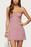 Edikted Polka Dot Cupped Chiffon Mini Dress In Pink, Women's At Urban Outfitters