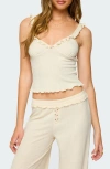 Edikted Posy Ruffle Pointelle Tank Top