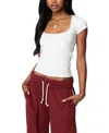 Edikted Priscilla Lace Trim T-shirt In White