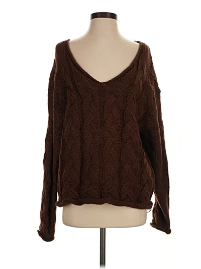 Pre-owned Edikted Pullover Sweater In Brown