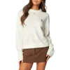 Edikted Puppy Love Embroidered Sweater In White