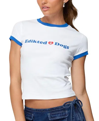 Edikted Puppy Lover Donation T Shirt In White