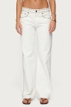 Edikted Quincy Studded Low Rise Baggy Jeans