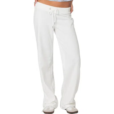 Edikted Quinn Straight Leg Sweatpants In White