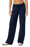 Edikted Quinn Straight Leg Sweatpants In Navy