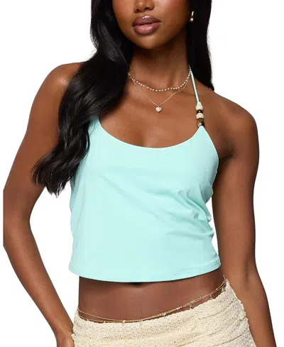 Edikted Radley Bead Halter Top In Blue