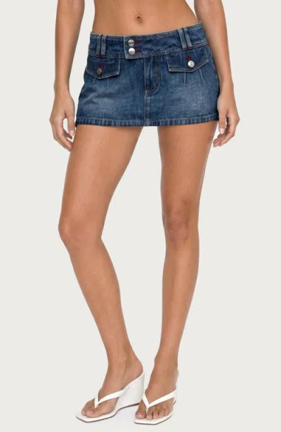 Edikted Rae Denim Miniskort In Blue