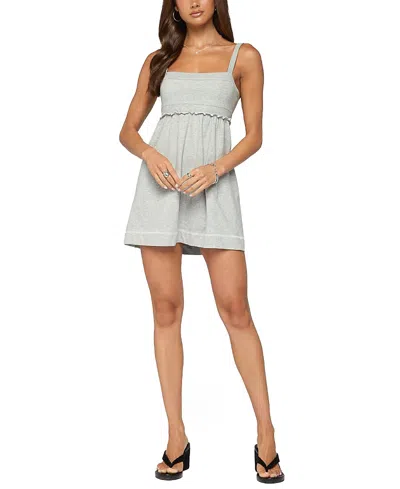 Edikted Raela Babydoll Mini Dress In Gray