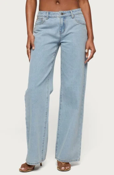 Edikted Raelynn Low Rise Baggy Jeans In Blue
