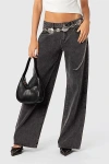 Edikted Raelynn Washed Low Rise Jeans In Black/washed, Women's At Urban Outfitters