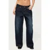 Edikted Raelynn Wide Leg Jeans In Blue