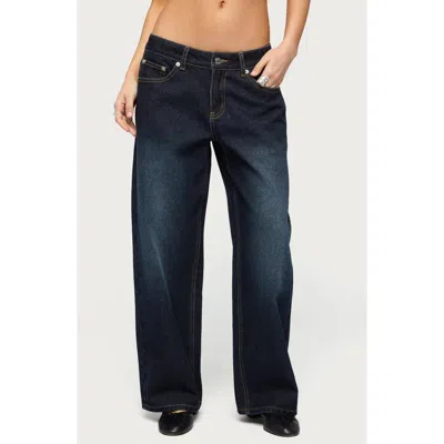 Edikted Raelynn Wide Leg Jeans In Blue