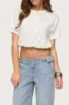 Edikted Raina Bubble Crop T-shirt In White