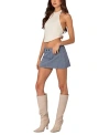 Edikted Raine Curved Halter Top In Cream