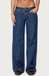 Edikted Raiyne Low Rise Wide Leg Jeans In Blue
