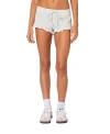Edikted Randi Ruffle Drawstring Microshorts In Gray Melange