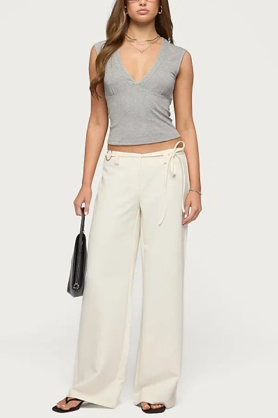 Edikted Raphael Tie Belt Pants In White, Women's At Urban Outfitters