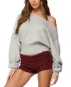 Edikted Ravenna One-shoulder Sweater In Gray