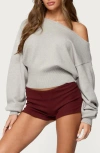 Edikted Ravenna One-shoulder Sweater In Gray