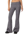 Edikted Ray Cable Knit Flared Pants In Gray Melange