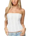 Edikted Reed Sheer Mesh Corset In White